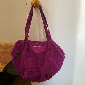 Pink Suede Leather Michael Kors Purse